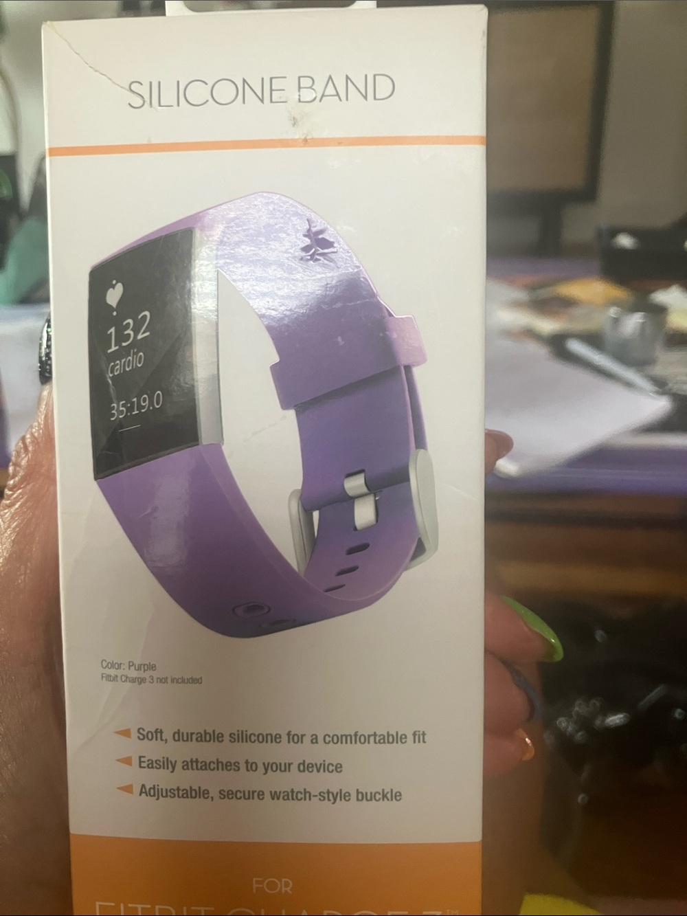 fitbit Purple Silicone Band Replacement with Watch-Style Buckle